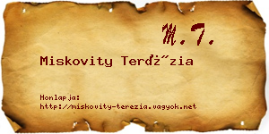 Miskovity Terézia névjegykártya